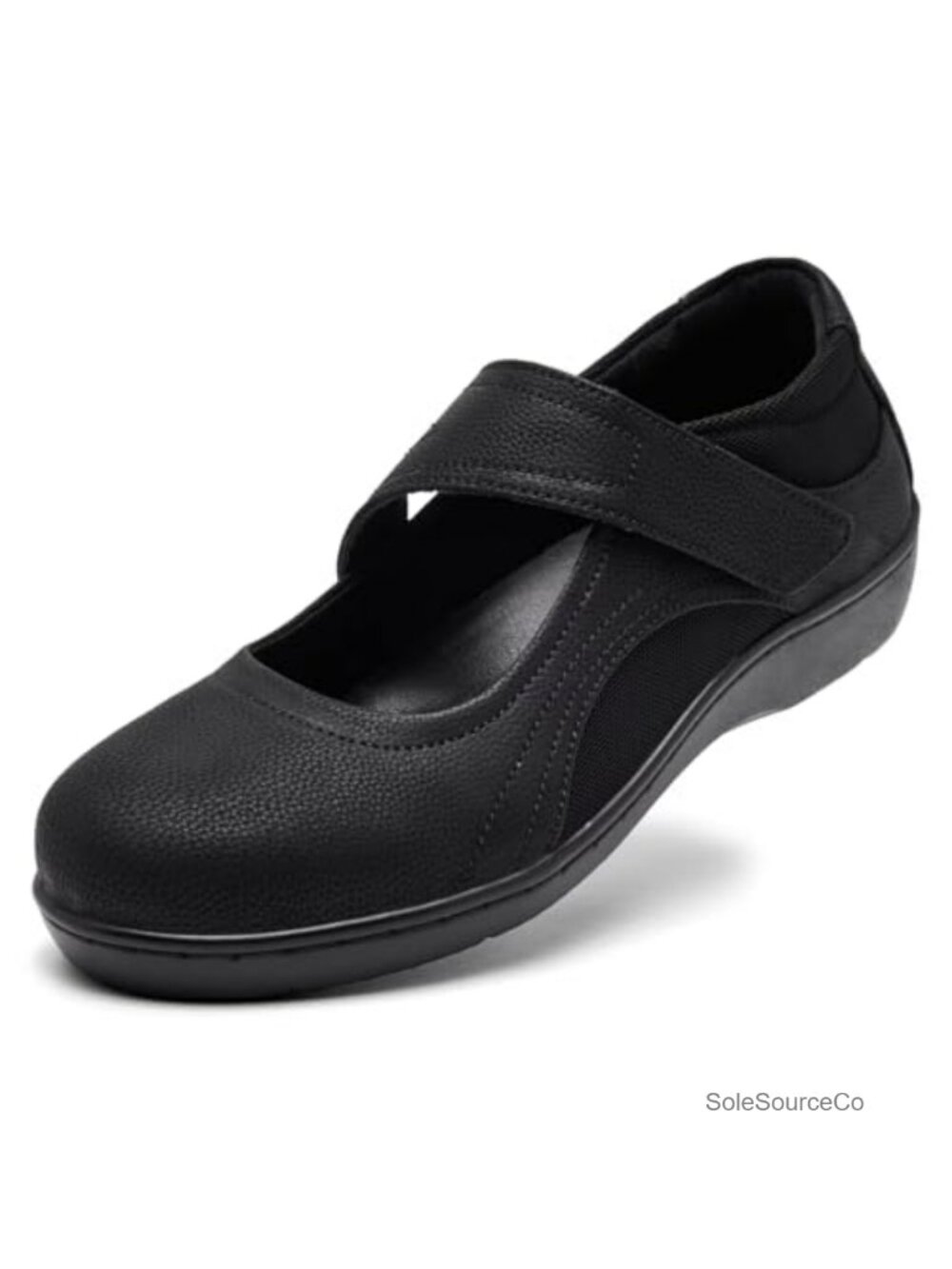 Women's Vegan Leather Mary Jane Flats Orthopedic Comfort Non Slip Work Shoes